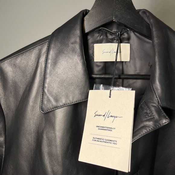 NWT Second Layer Mad Dog Leather Jacket in Black Calf - Picture 3 of 4